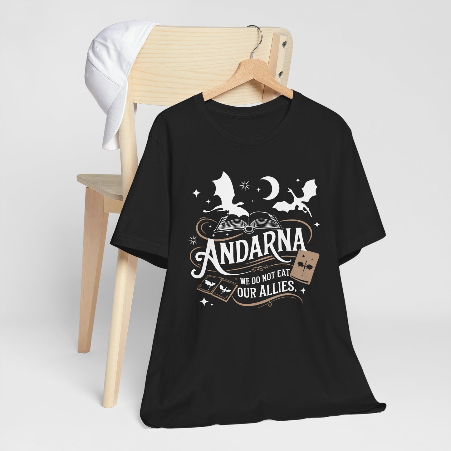 Andarna We do not eat our Allies - Four Wing - Iron Flame Unisex Tee Merch, , Graphic T-Shirt - Bookworm