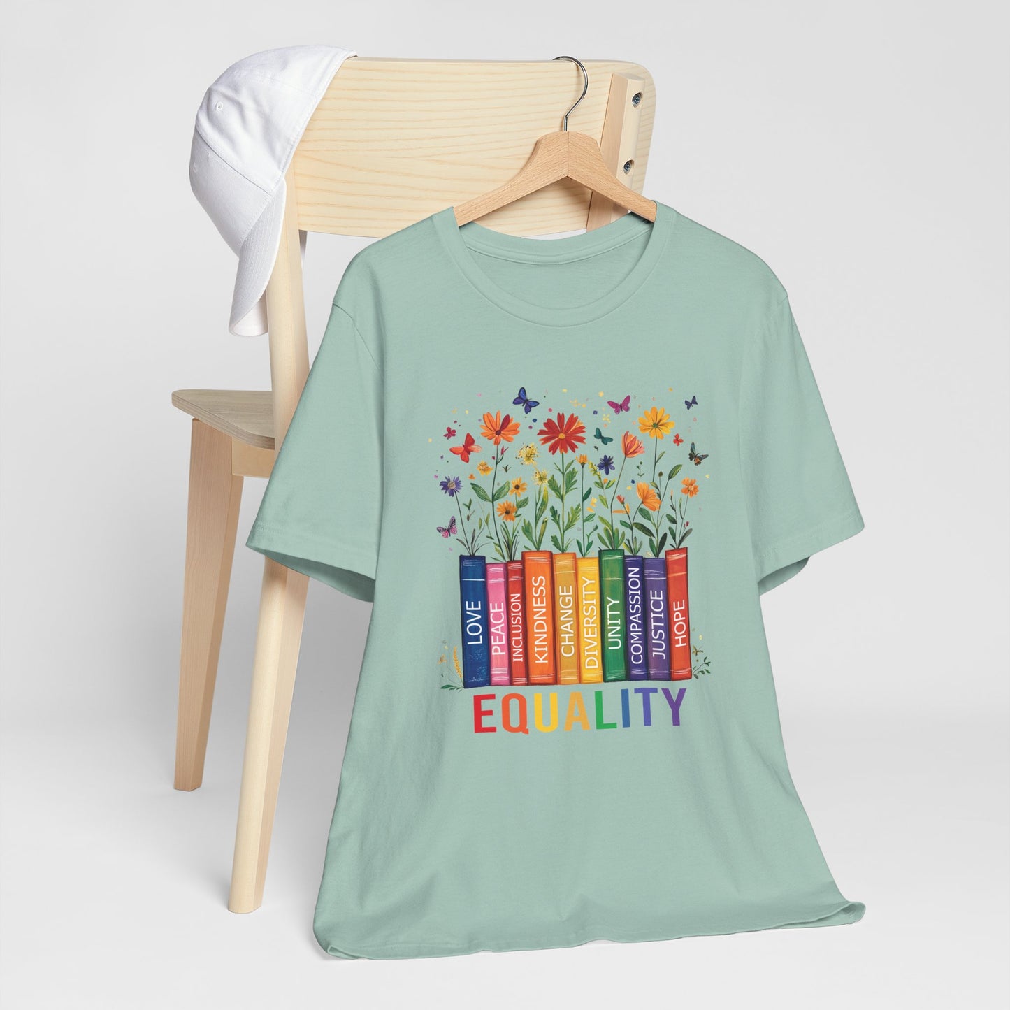 Equality - Pride - Peace - Love Unity Unisex Tee - Rainbow design - Love is Love