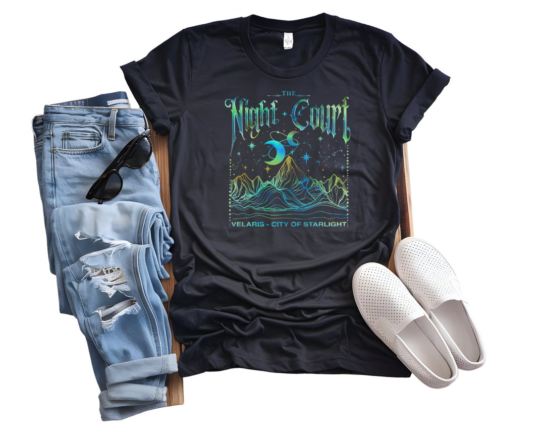 ACOTAR Night Court Unisex Softstyle T-Shirt, Book Lover Tee, Fantasy Shirt, Literary Gift, Bookworm Apparel - Velaris