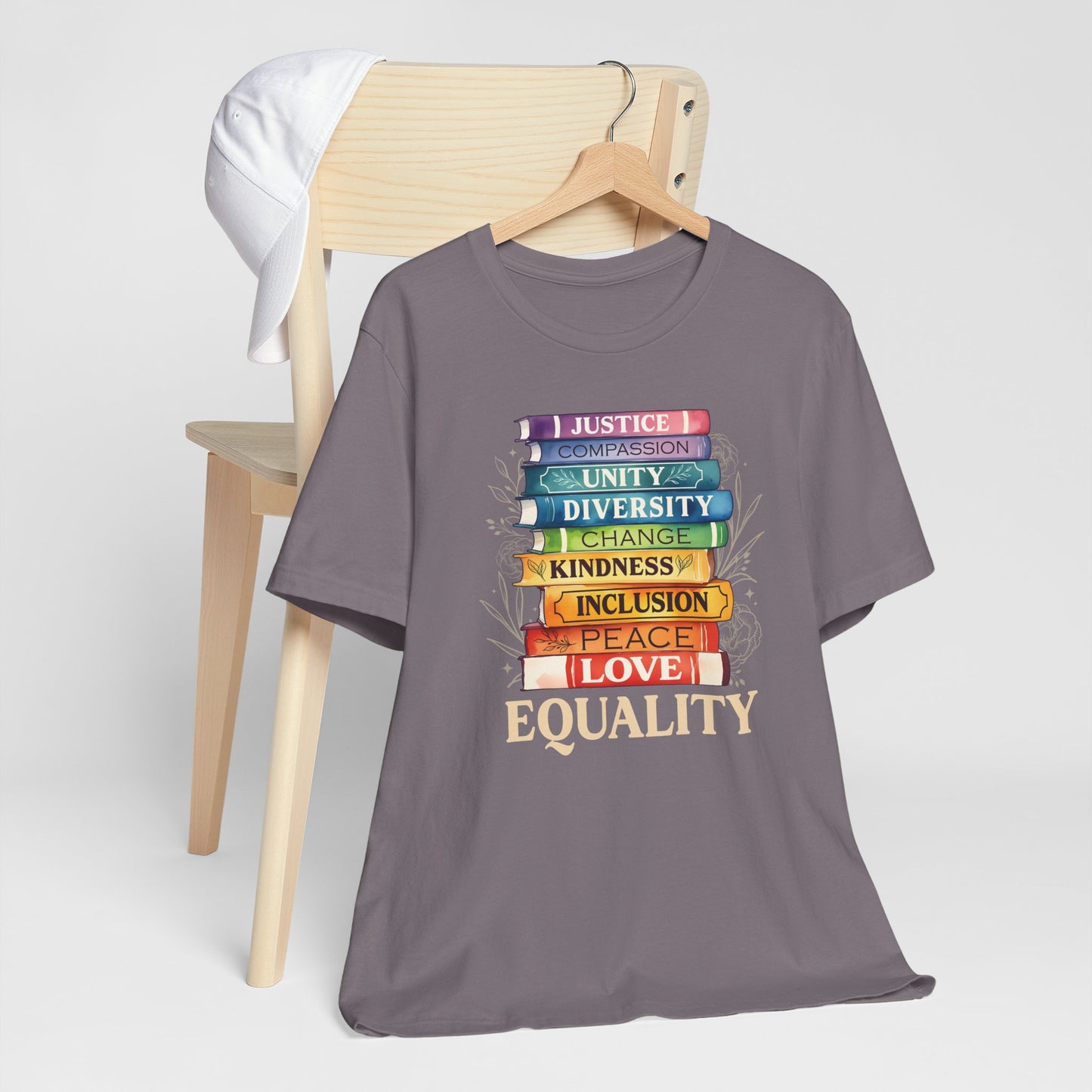Equality - Pride - Peace - Love Unity Unisex Tee - Book design - Love is Love