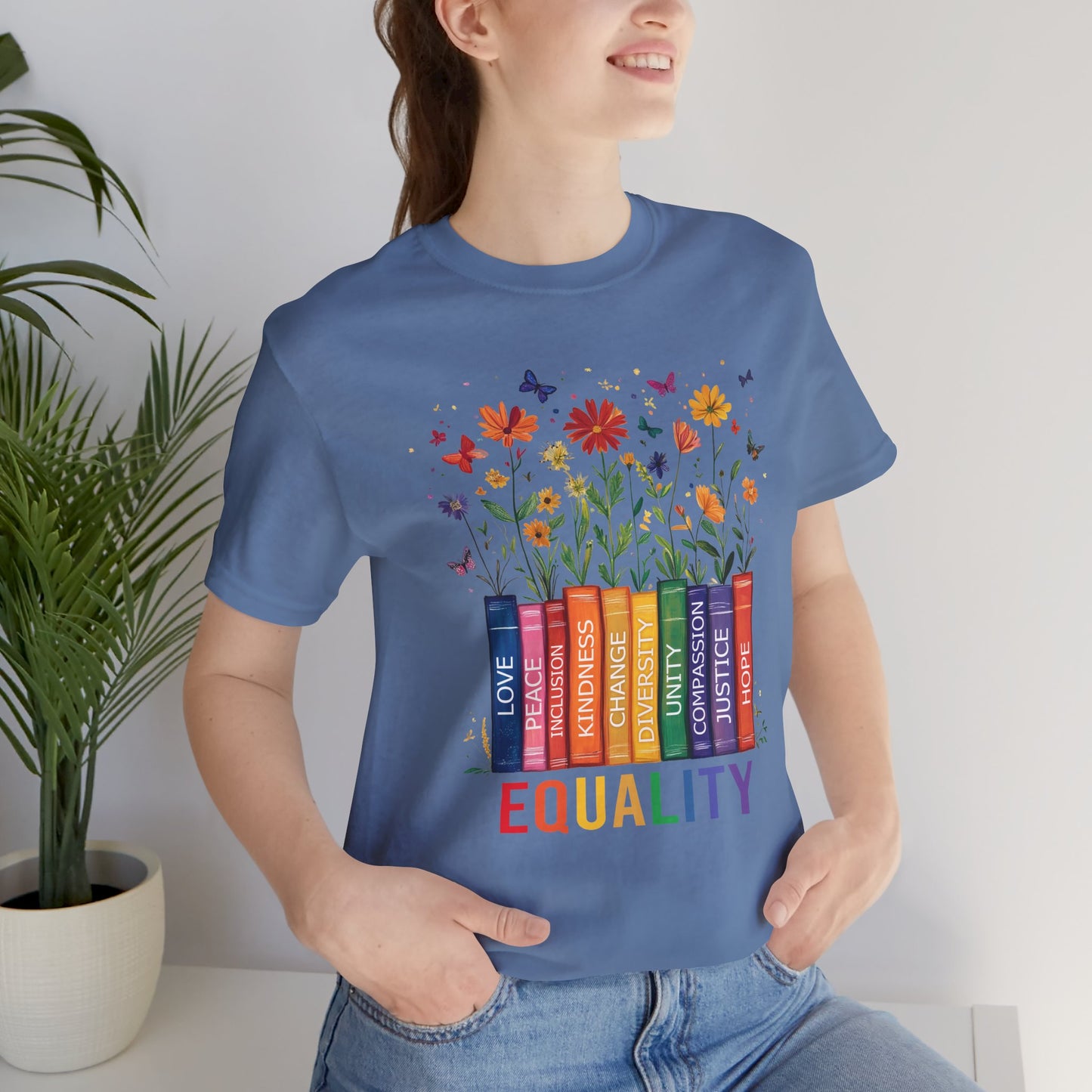 Equality - Pride - Peace - Love Unity Unisex Tee - Rainbow design - Love is Love