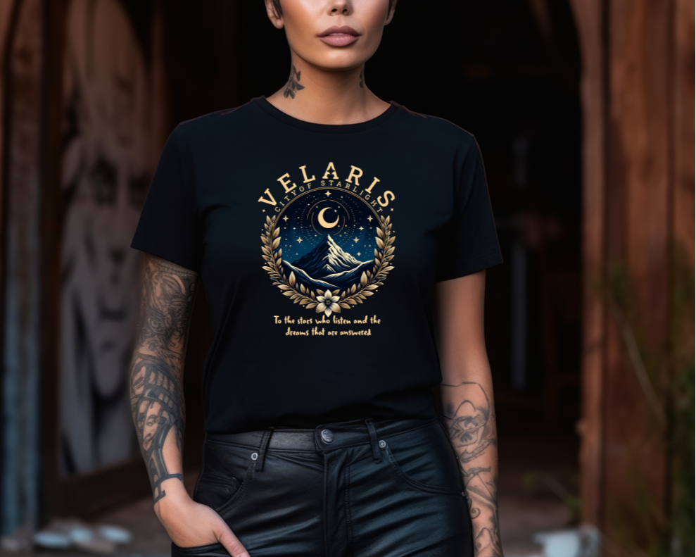 ACOTAR Velaris Night Court Unisex Softstyle T-Shirt, Book Lover Tee, Fantasy Shirt, Literary Gift, Bookworm Apparel