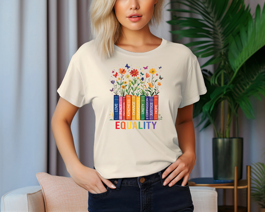Equality - Pride - Peace - Love Unity Unisex Tee - Rainbow design - Love is Love