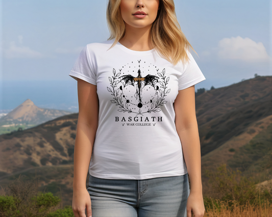 Basgiath War College - Fourth Wing Merch Unisex Softstyle T-Shirt, Iron Flame, Tairn and Violet Sorrengail, Graphic Tee, Fantasy Shirt,